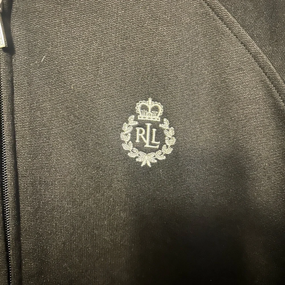 Lauren Ralph Lauren Jacket - black full zip track jacket w/white trim - Picture 3 of 9